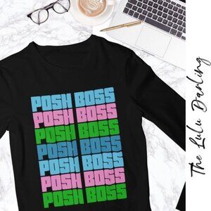 Posh Boss NWT Reseller Swag Longsleeve Black Graphic Tee Unisex 2X